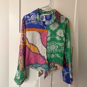 Zara Multicolor Paisley Blouse